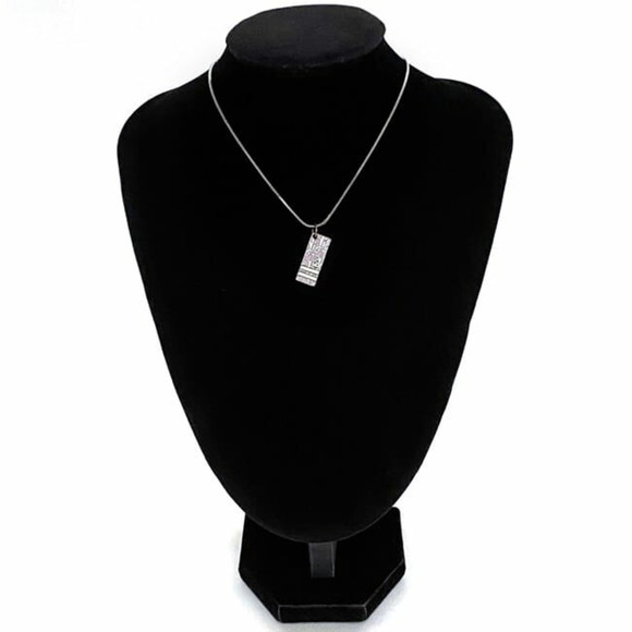 Christian Dior Necklace ec-21018 Silver Pink Trotter Bar Metal Plate Women's ...